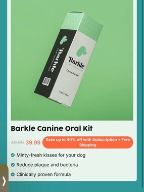 Bark Canine Oral Kit - Mint Green and Black Packaging